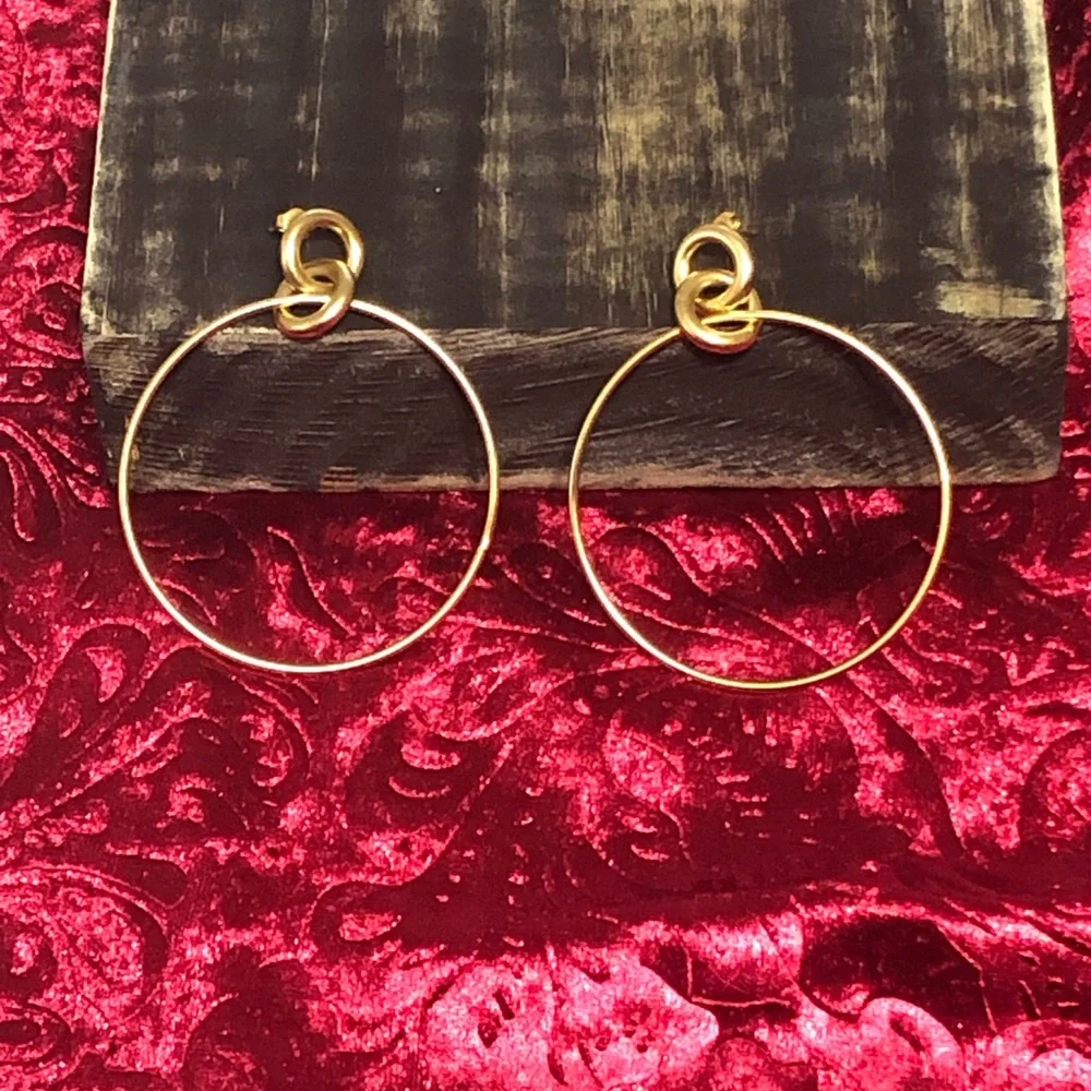 Gold Hoop Fashion Earrings - Picture 2 of 4